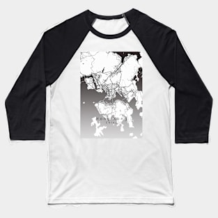 Hong Kong China City Map Baseball T-Shirt